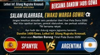 Kegiatan Nobar Final Piala Dunia 2026 di Makodim Gowa. Foto Istimewa / Aswar