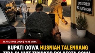 Bupati gowa tiba dipolresta gowa 11/8/2026 di unit tipidkor pukul 16:35 sore